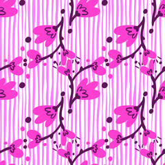 Abstract flowers seamless pattern.