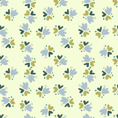 Fototapeta na wymiar Childish pattern with flowers seamless pattern. Creative abstract heart shape wallpaper.