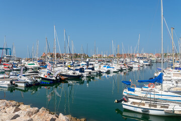Fototapeta na wymiar boats in Puerto deportivo Sherry located in the town of El Puerto de Santa María, in the Bay of Cadiz. Andalusia. Spain. Europe. 