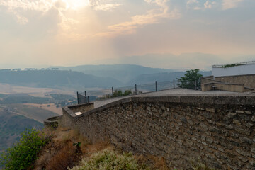Obraz premium Ronda is located on a deep gorge where the river Tagus passes. Malaga. Andalusia. Spain. Europe. 