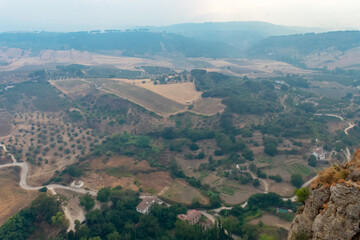 Obraz premium Ronda is located on a deep gorge where the river Tagus passes. Malaga. Andalusia. Spain. Europe. 