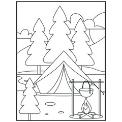 Printable Camping Coloring pages