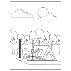 Printable Camping Coloring pages