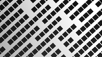 Black and white squares. Monochromatic squares background design. Abstract black and white. 3D render illustration.