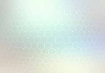 Hexagonal background with light pearlescent effect. Subtle geometric abstract texture. Convex smooth surface.