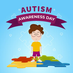 Autism awareness day vector illustration