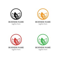 Leaf vector logo template icon set