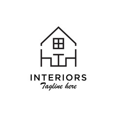 home interior , furniture minimalist logo design template
