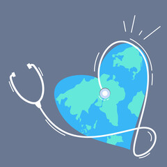 save the earth. world health day vector illustration