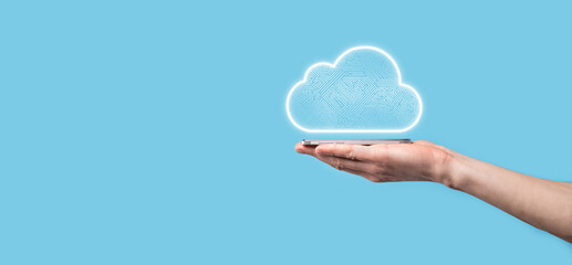 Cloud computing concept,cloud for transfer data.Cloud computing, big data center, future...