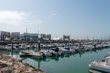 boats in Puerto deportivo Sherry located in the town of El Puerto de Santa María, in the Bay of...