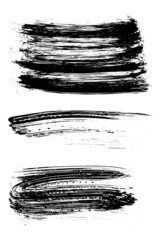 Vector illustration. Ink brush strokes, brushes, lines. Dirty artistic design elements Grunge background. Difficult overlay texture. Black on a white background. Freehand drawing. EPS10.