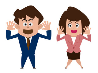 定番ペア(わっ驚きのポーズ）