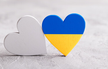 Heart with Ukrainian flag colors
