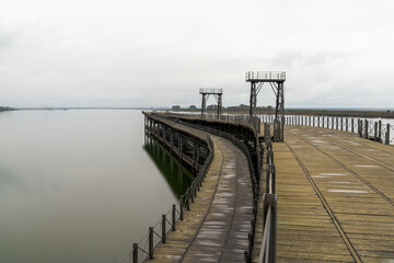 View of the historic Rio Tinto pier in Huelva