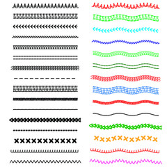  Collection of Embroidery Sewing stitches sew seamless brush strokes