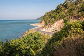 Fototapeta premium Nangphaya Hill Viewpoint, Chalerm Burapha Chonlathit Road, is longest along seaside road in Thailand in Chanthaburi Province