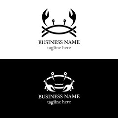 Crab logo symbol for seafood restaurant