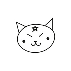 Doodle outline cat icon.