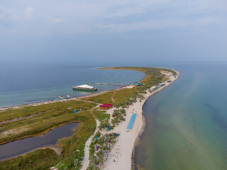 Dzharylgach Island. Aerial drone view. Skadovsk , Ukraine.