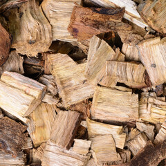 chopped firewood pieces, closeup