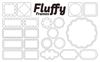 ふわふわ・もこもこ・柔らかそうなフレームセット／黒ライン