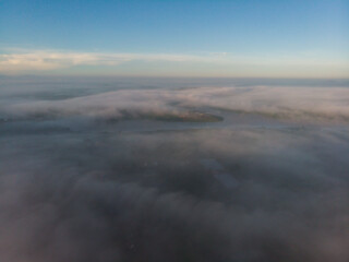 Lam Ha seen from above, early morning dew in Lam ha
