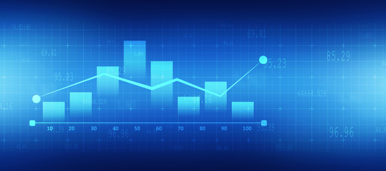 2d rendering Stock market online business concept. business Graph
