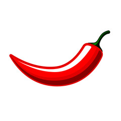 Red hot natural chili pepper pod. Vector illustration