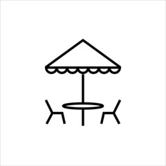chairs and umbrella icon vector illustration symbol