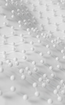White biochemistry scientific node, 3d rendering. © Vink Fan