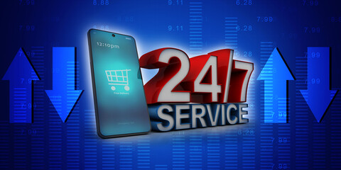 3d rendering 24H service illustration