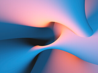 Bright colorful soft shapes, 3d rendering illustration