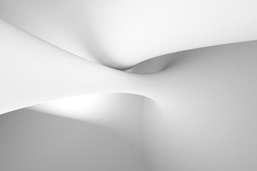 Abstract white background with soft 3d shapes