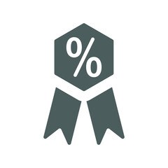 Discount, percentage tag icon. Gray vector graphics.