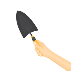 hand with garden shovel -vector illustration