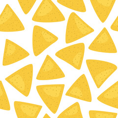 seamless pattern of corn nachos- vector illustration
