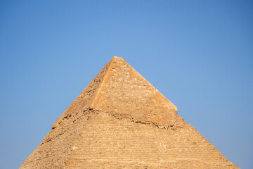 Tip of Khafre Pyramid Giza, Cairo, Egypt - obrazy, fototapety, plakaty