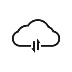 Cloud sync. Cloud upload download icon. Vector illustration