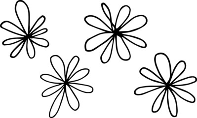 Fototapeta na wymiar Hand drawn flower, doodle icon illustration, chamomile icon