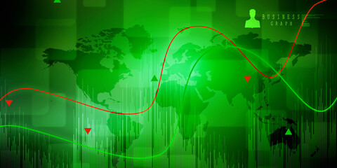 2d rendering Stock market online business concept. business Graph 
