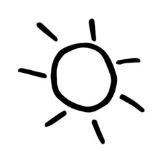 Doodle vector flat icon sun, moon cloud star