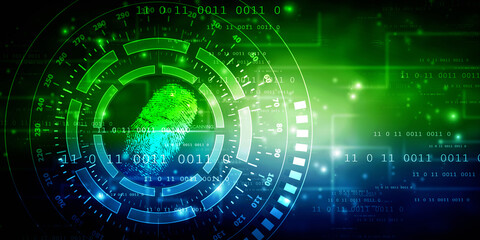 Fingerprint Scanning Technology Concept 2d Illustration