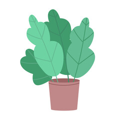 Growing salad greens at home semi flat color vector object. Full sized item on white. Planting leafy greens in pot simple cartoon style illustration for web graphic design and animation