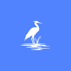 Obraz premium Heron logo vector icon illustration