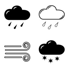 Weather Flat Icon Set Isolated On White Background