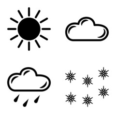 Weather Flat Icon Set Isolated On White Background