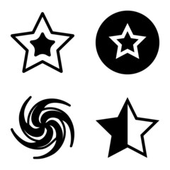 Stars1-2starfall Flat Icon Set Isolated On White Background