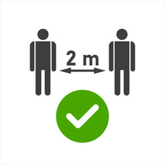 Social distance icon vector. social distancing icon. self quarantine sign