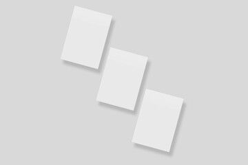 Blank paper for mockup. 3D Render